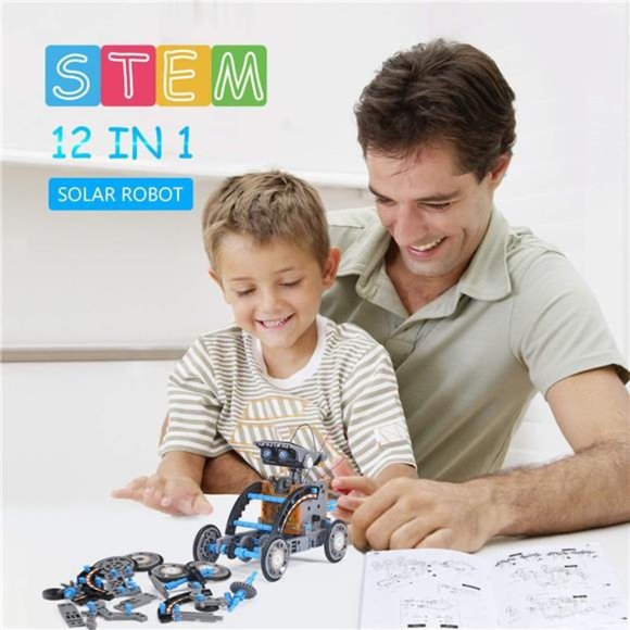 STEM Projects 12-in-1 Creation Solar Robot Kit,Science Experiments Toys Gifts - Picture 2 of 7
